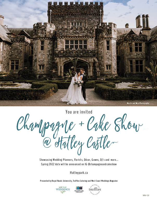 Champagne + Cake Show at Hatley Castle brought to you by Truffles Catering, Royal Roads University and West Coast Weddings